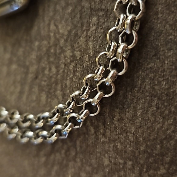 BRIGHTON 1990s Two-tone Scroll Regal Locket Style Chain Necklace - Picture 5 of 7